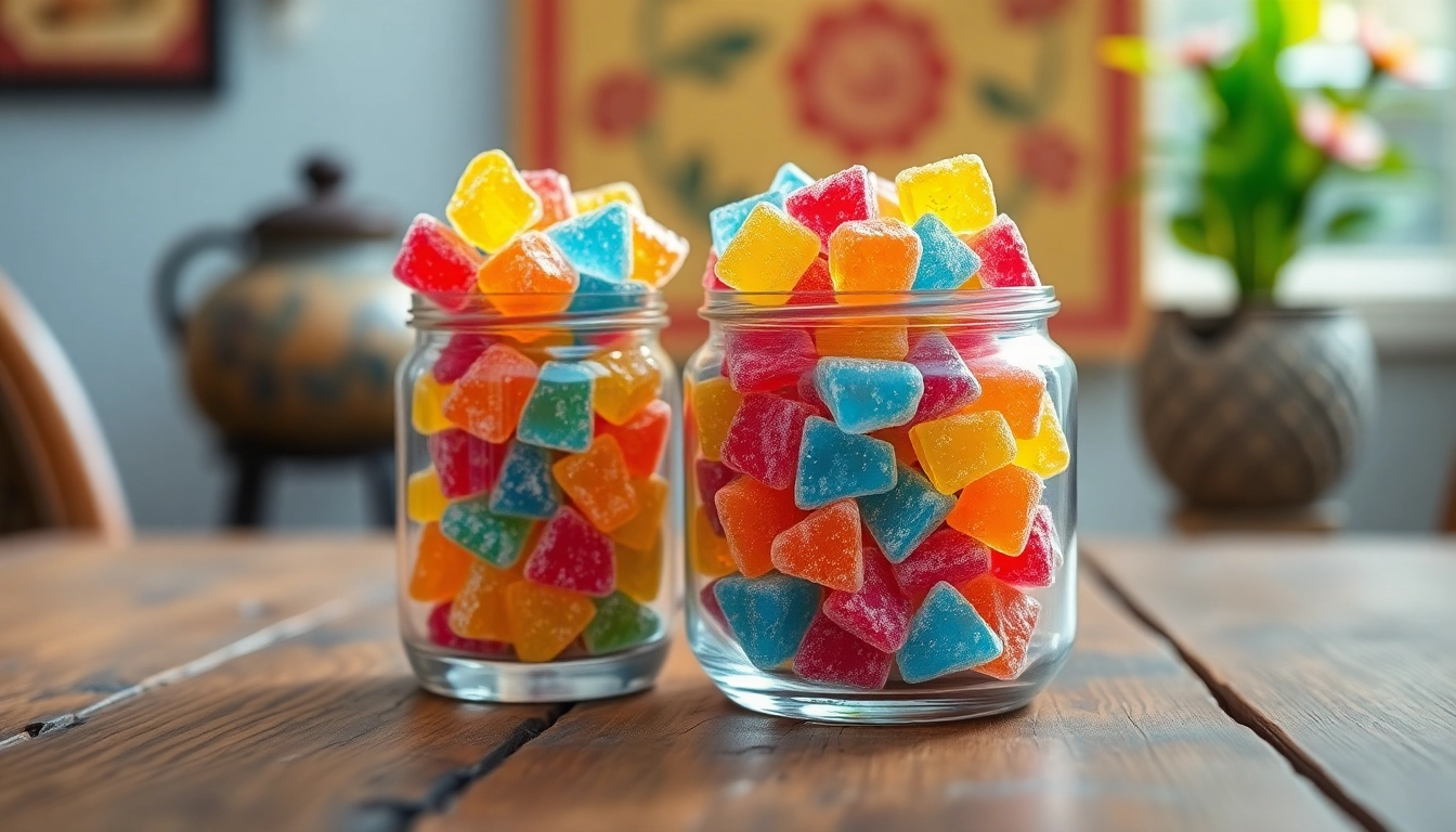 Enjoying the beautiful colors and shapes of Gemini Crystal Candy displayed in an artistic jar.