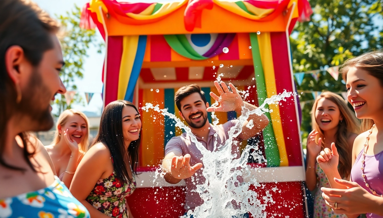 Enjoy a fun Dunking Booth Rental experience with friends and family at your outdoor event.