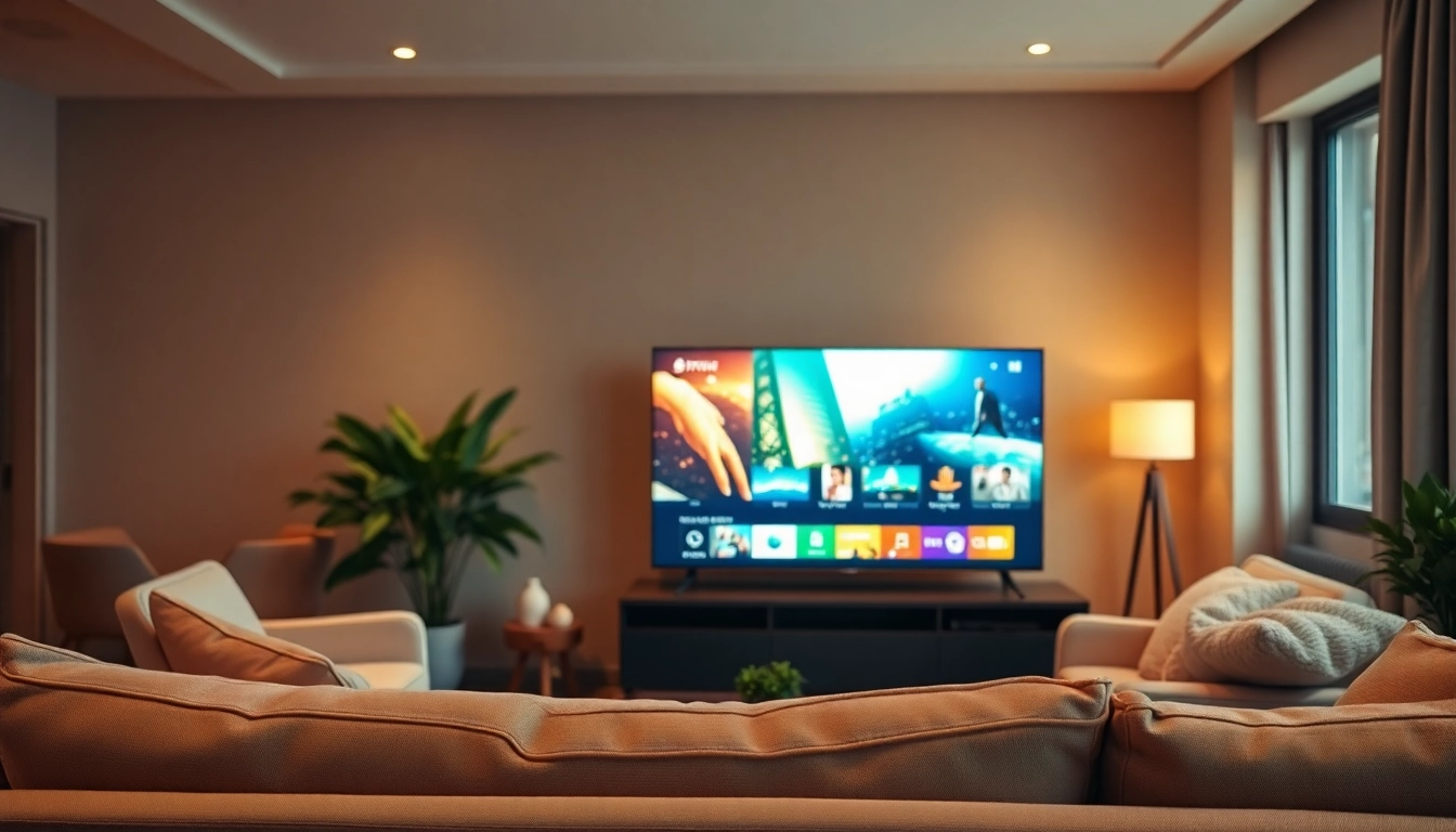 Experience the seamless connection of an iptv demo account in a cozy living room setting.