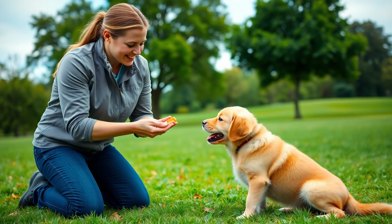 Train a golden retriever puppy during Dog Training Irvine session with positive methods.