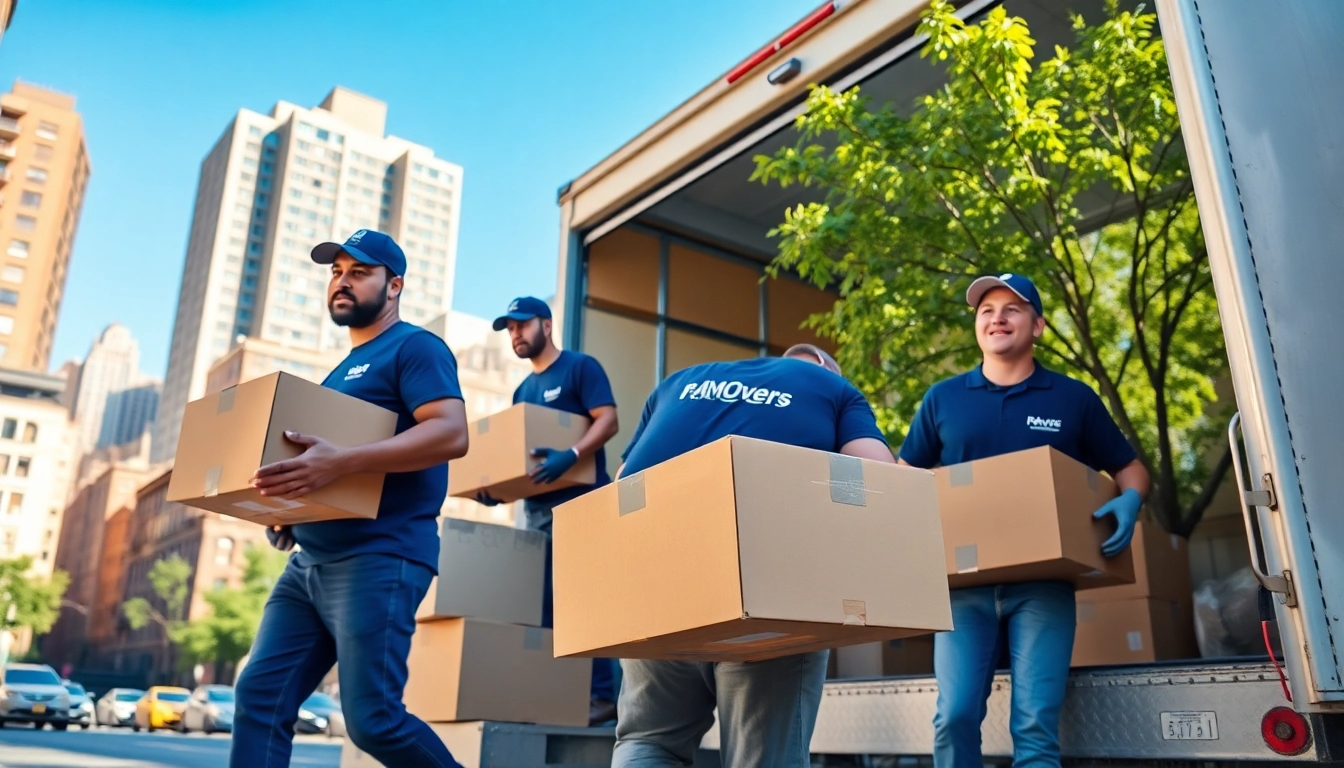 Bronx movers efficiently loading boxes into a truck, showcasing teamwork and professionalism.