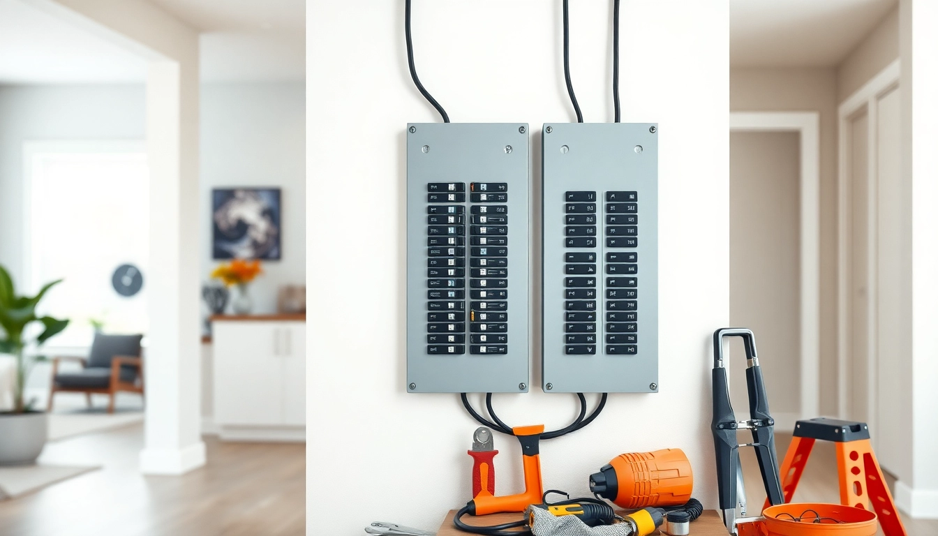Inspecting an Electrical Panel during professional installation in a modern home.