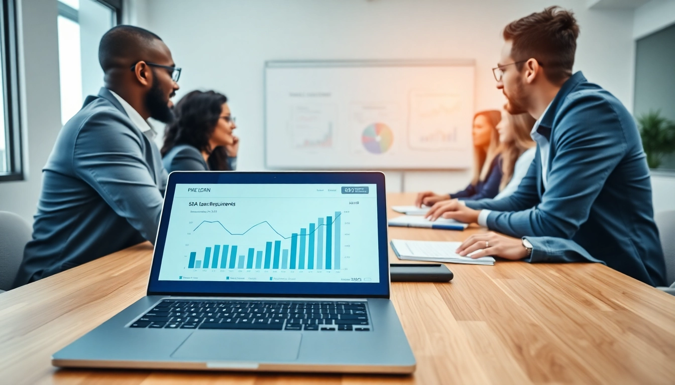 Understand sba loan requirements through a collaborative business meeting with diverse professionals.