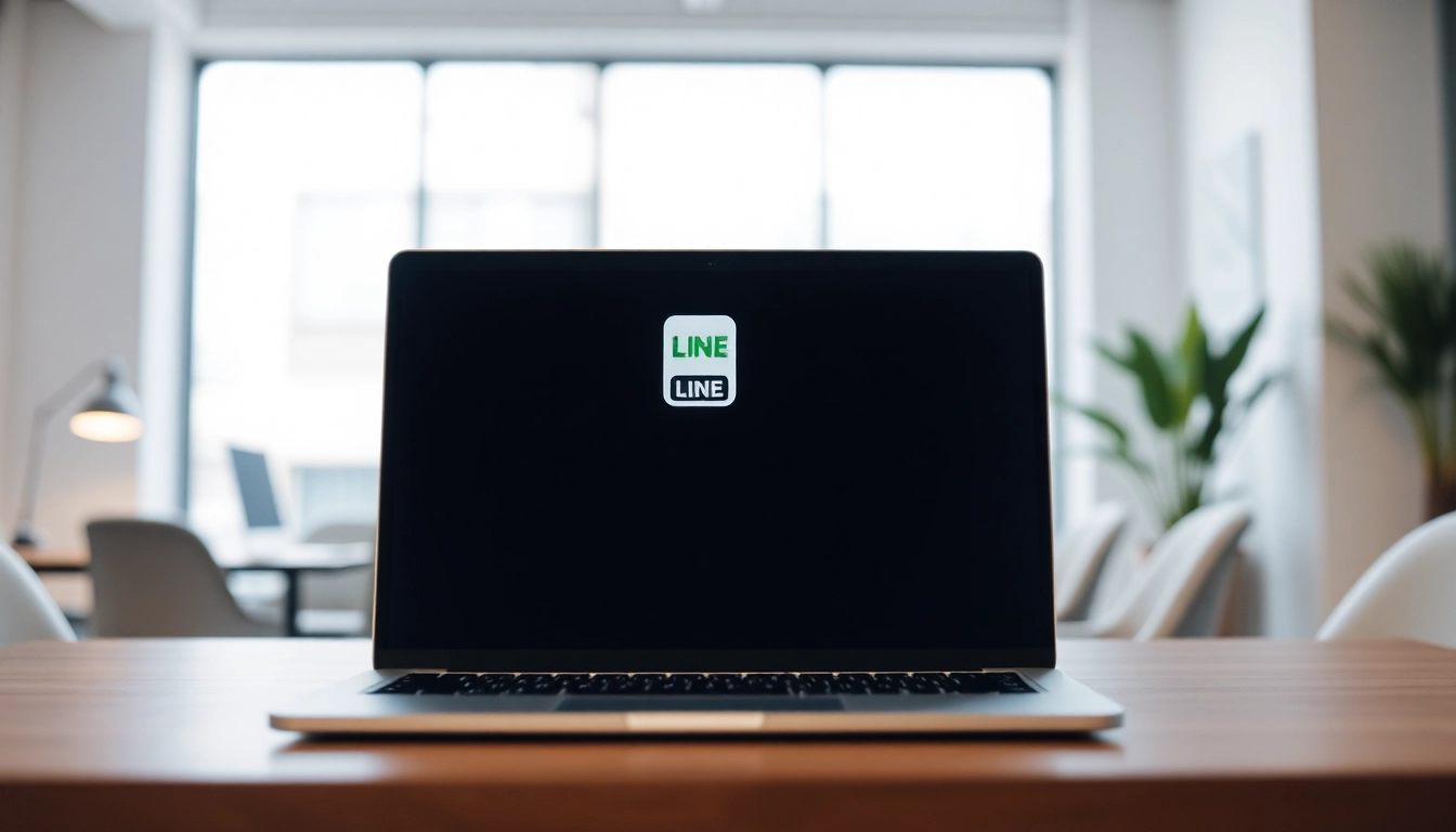 Experience seamless communication with LINE 電腦版下載 on your laptop in a modern workspace.