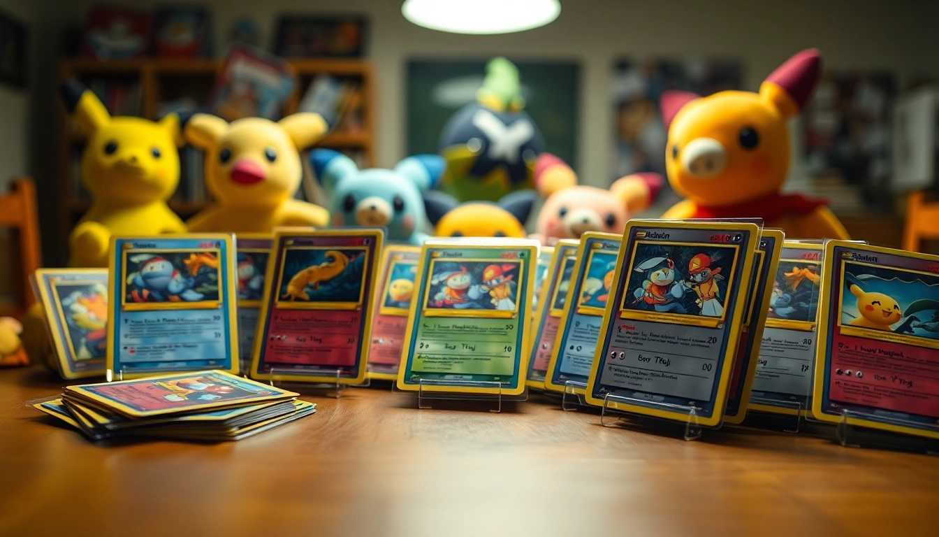 Showcase of Pokemon cards India collection with vibrant designs and protective cases.