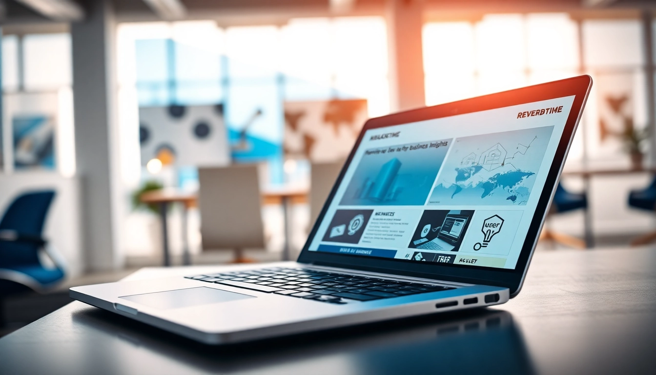 Engaging content from Reverbtime Magazine highlighted on a modern laptop in a professional workspace.