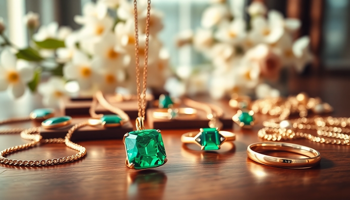 Showcasing the best jewelry with an exquisite emerald pendant in an elegant setting.