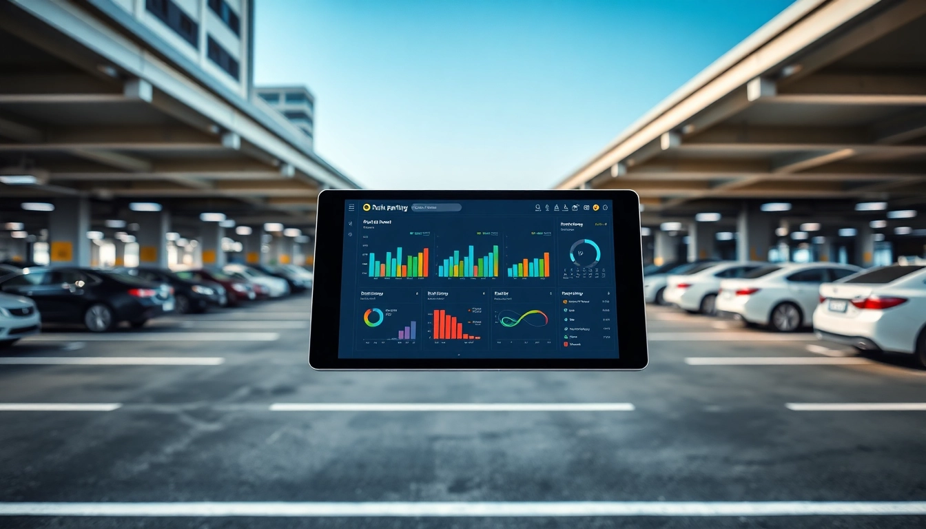 Manage your VRR parking efficiently with a user-friendly interface displayed in a vibrant urban setting.