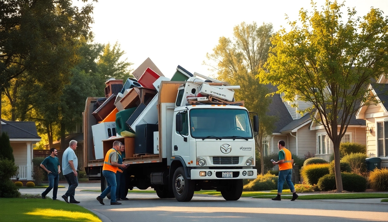 Bulky Waste Collection Near Me with professionals gathering waste in a community setting.