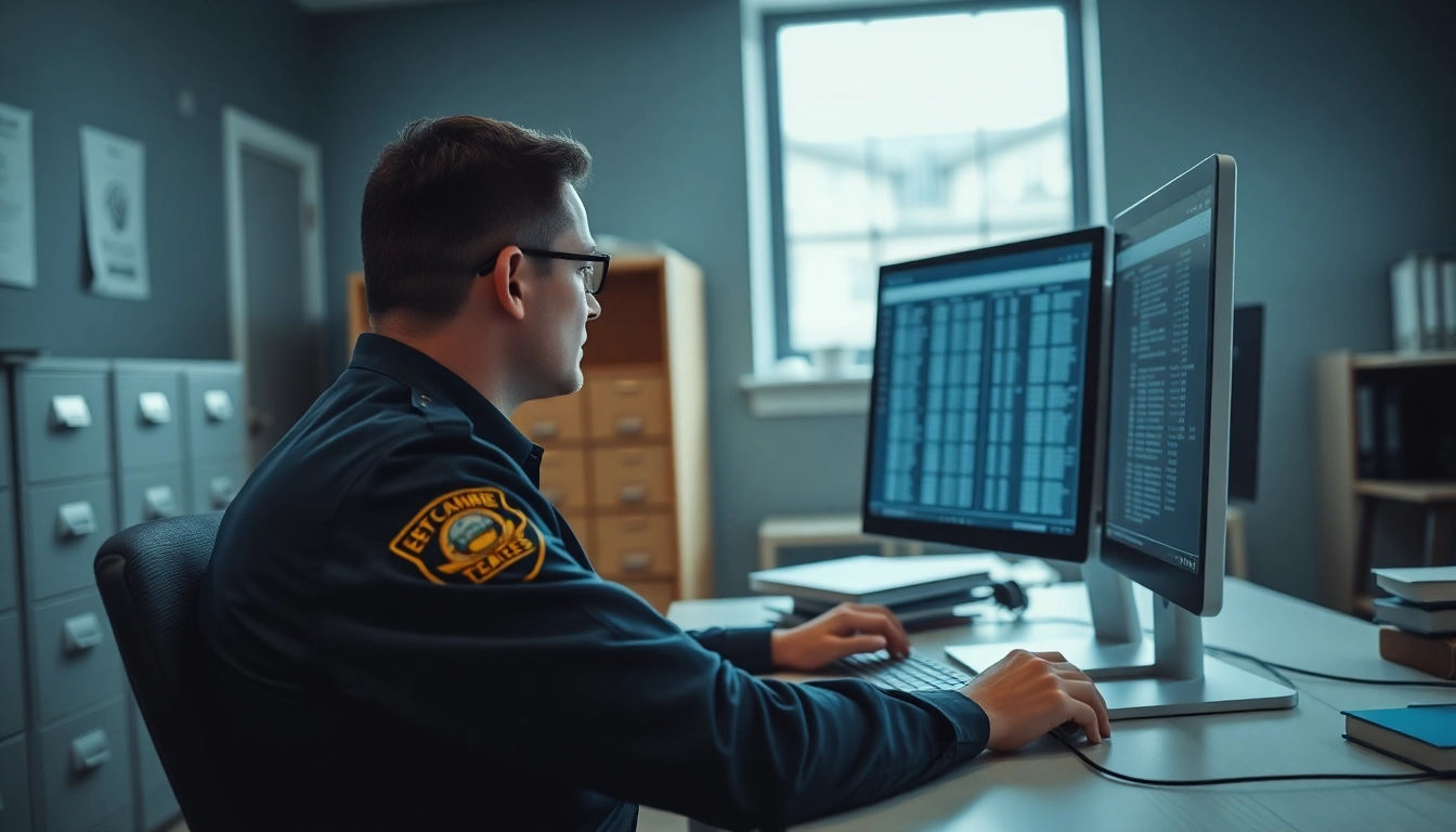 Accessing whos in jail oc information in a professional law enforcement office setting.