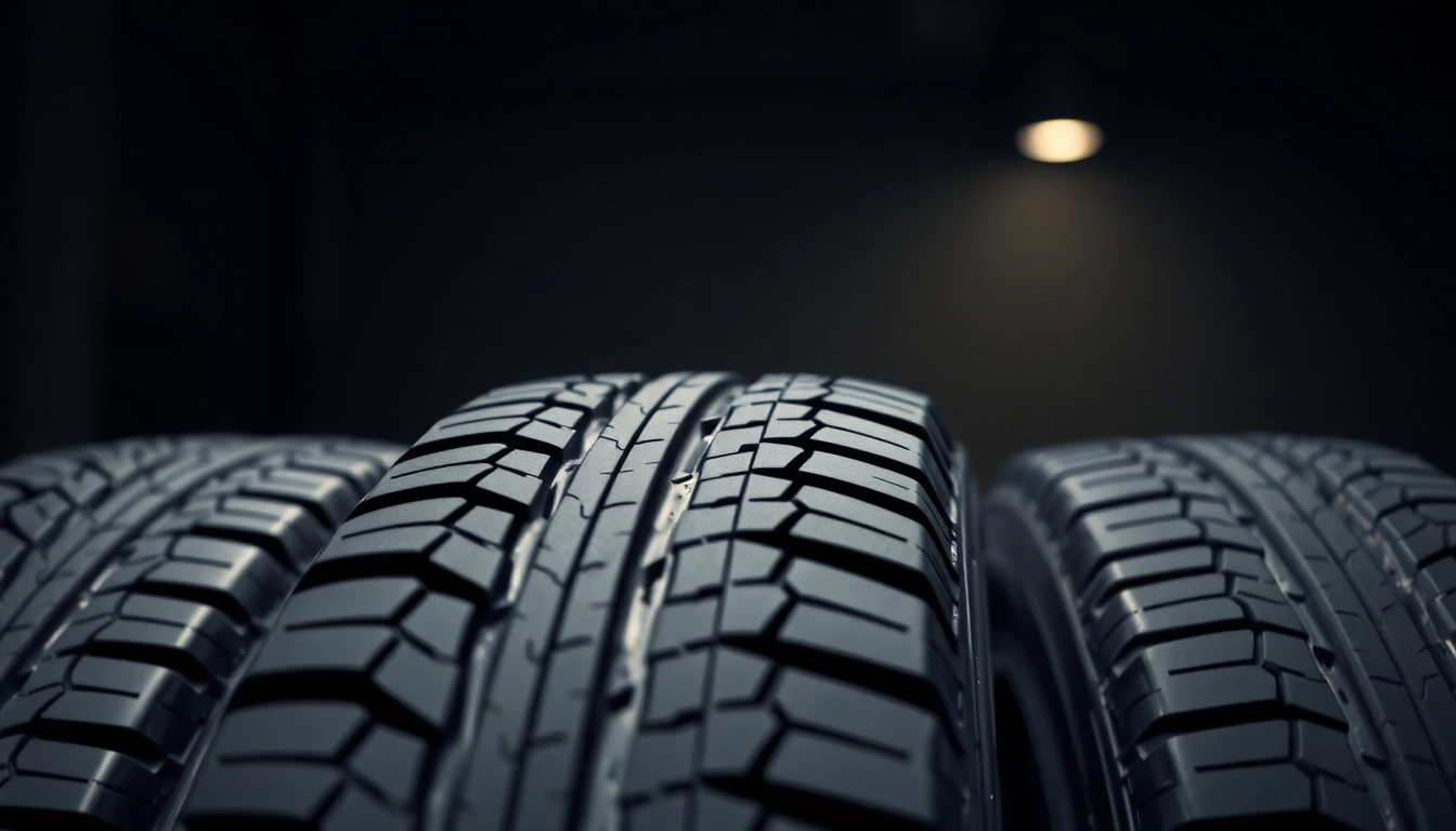 Showcasing General tires with detailed tread pattern in a moody garage setting.
