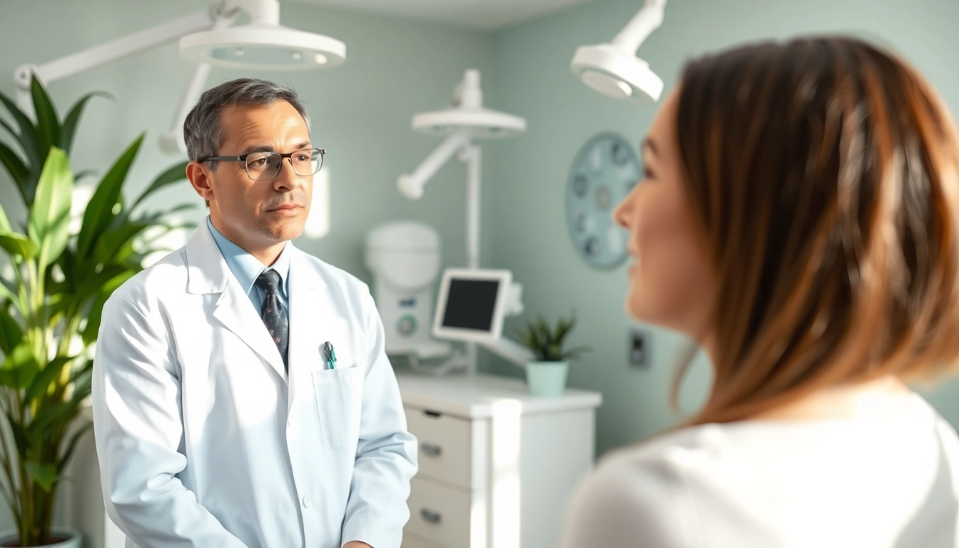 Addressing aesthetic skin concerns with a professional dermatologist in a tranquil clinic