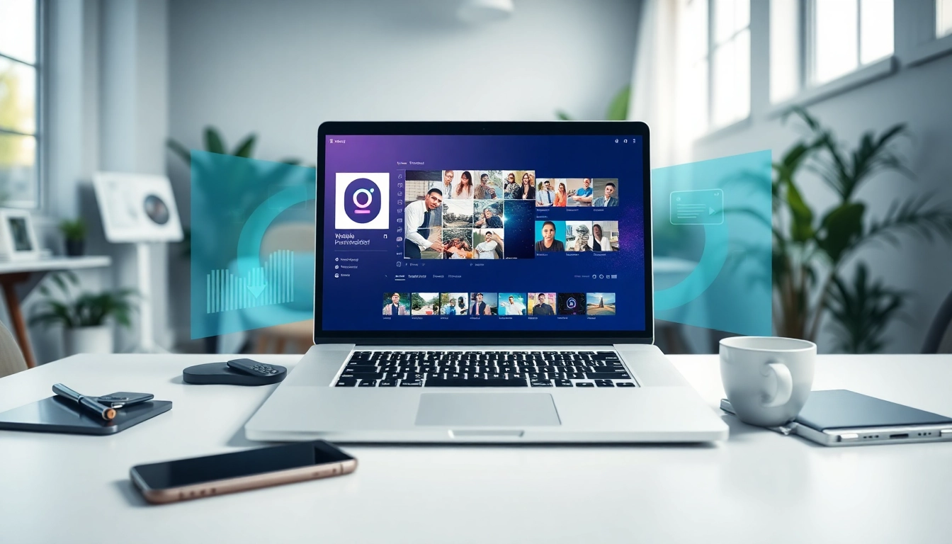 Download videos using the instagram reel downloader displayed on a modern laptop.