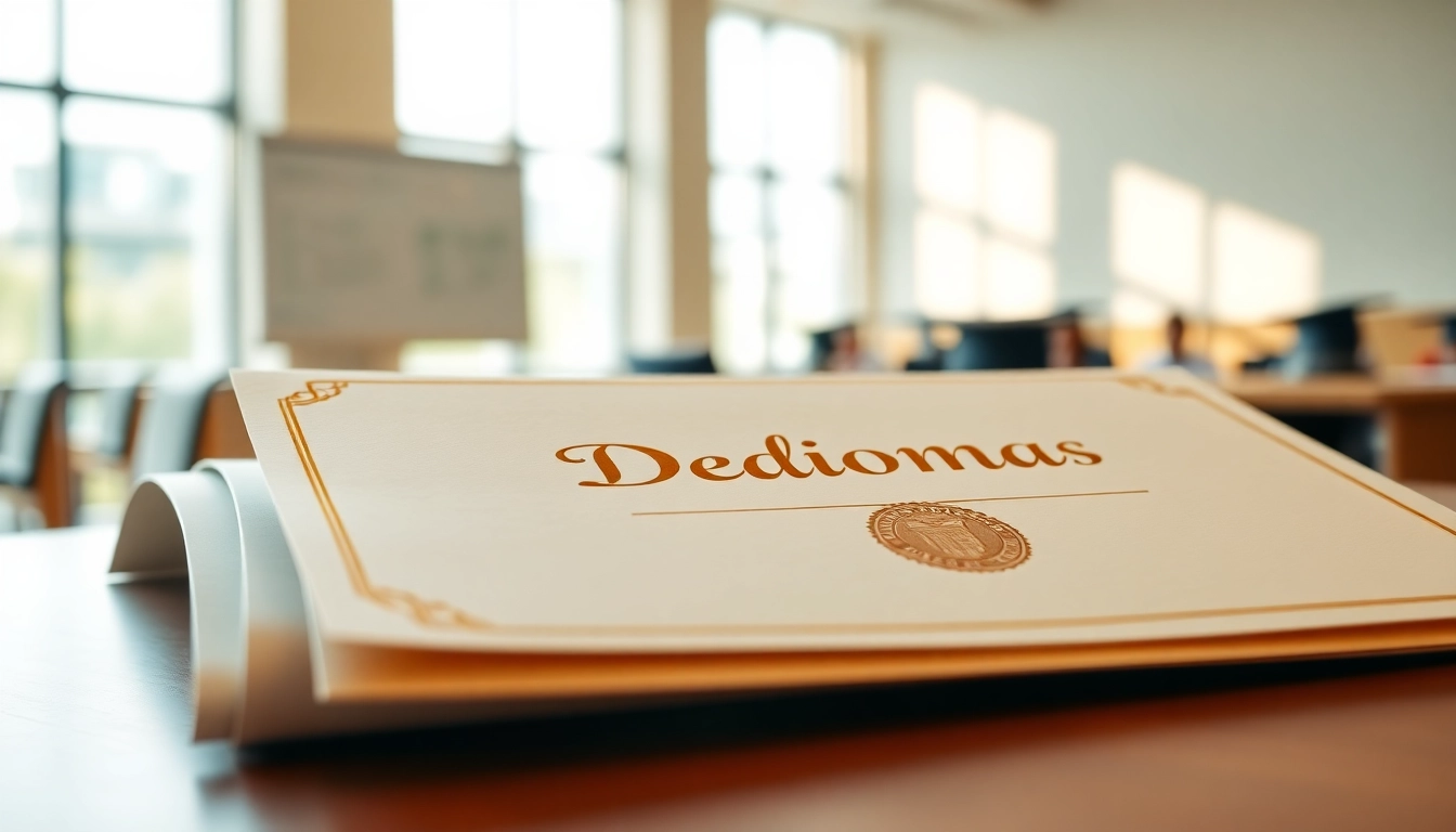Presenting the best fake diplomas on a desk in a celebratory graduation setting.