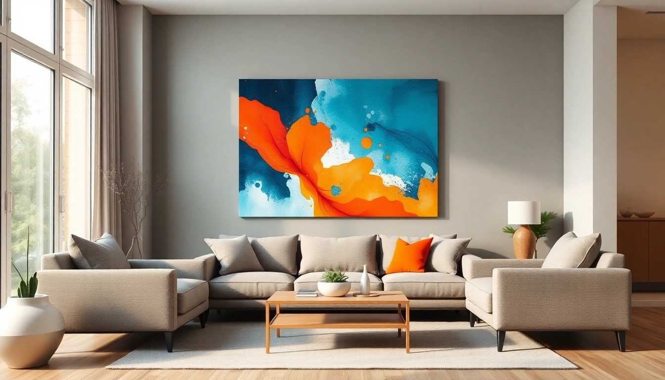 Showcasing stunning canvas print art in a modern living room setting for home decor inspiration.