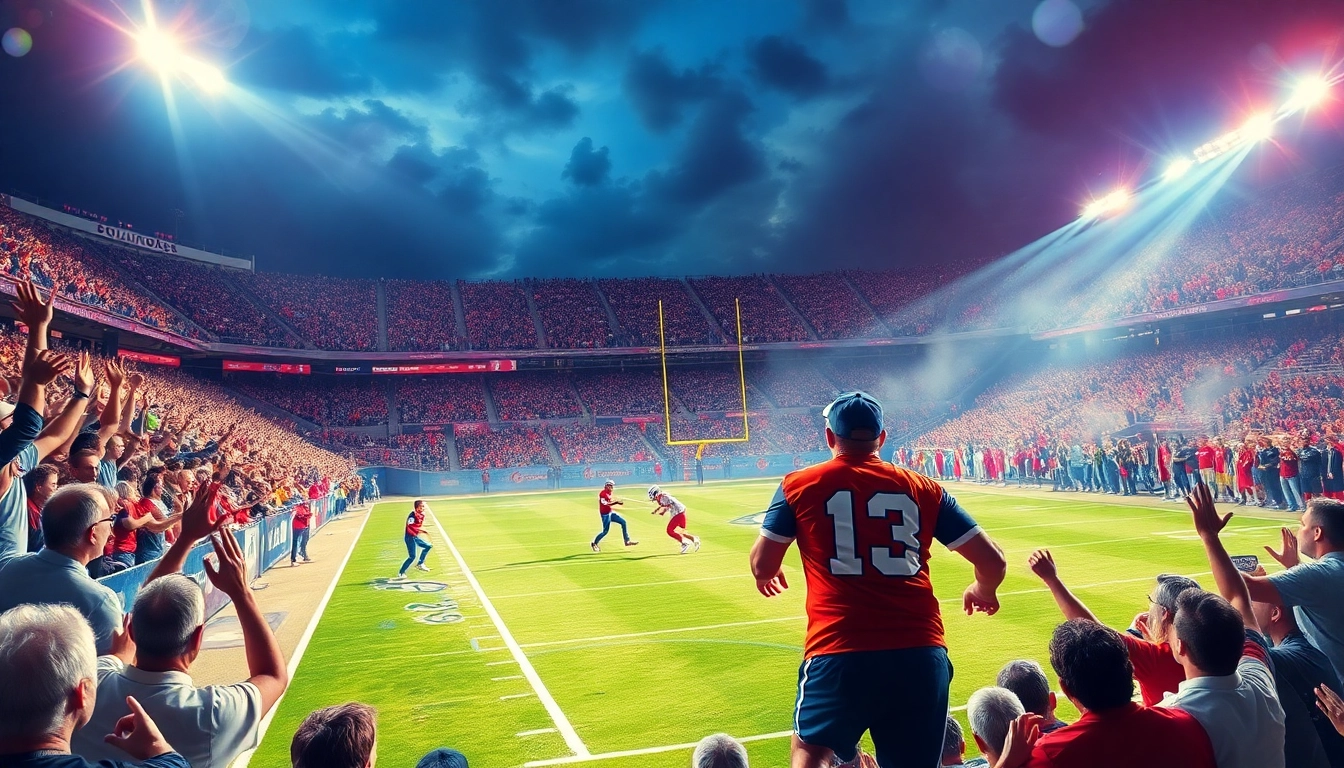 Experience judi bola excitement with passionate fans cheering during an intense football match.