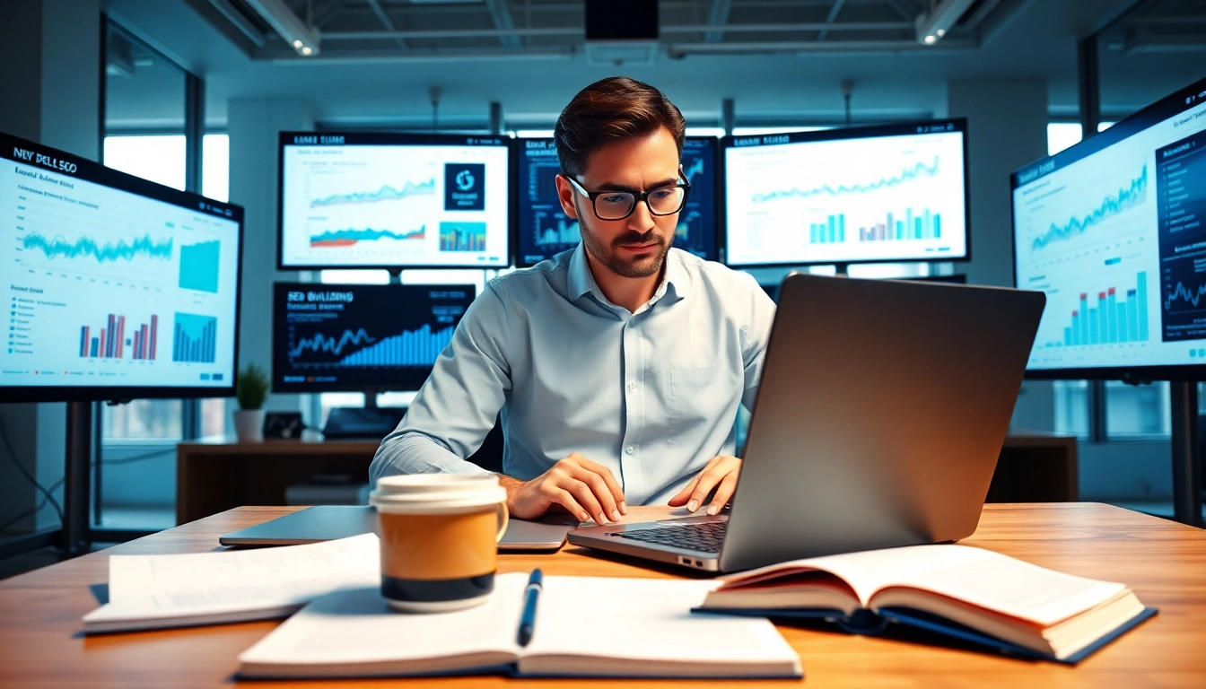 Optimize your link building strategy with expert analysis at a digital workspace.