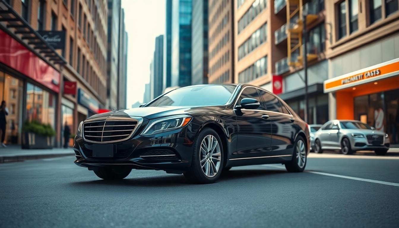 Experience a premier vip chauffeur service with a luxurious vehicle in an urban setting.