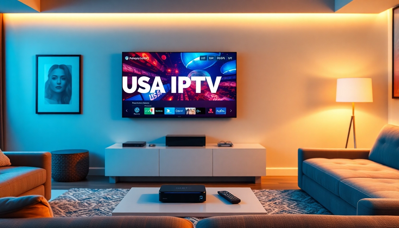 Stream usa iptv effortlessly in a stylish living room with advanced technology.