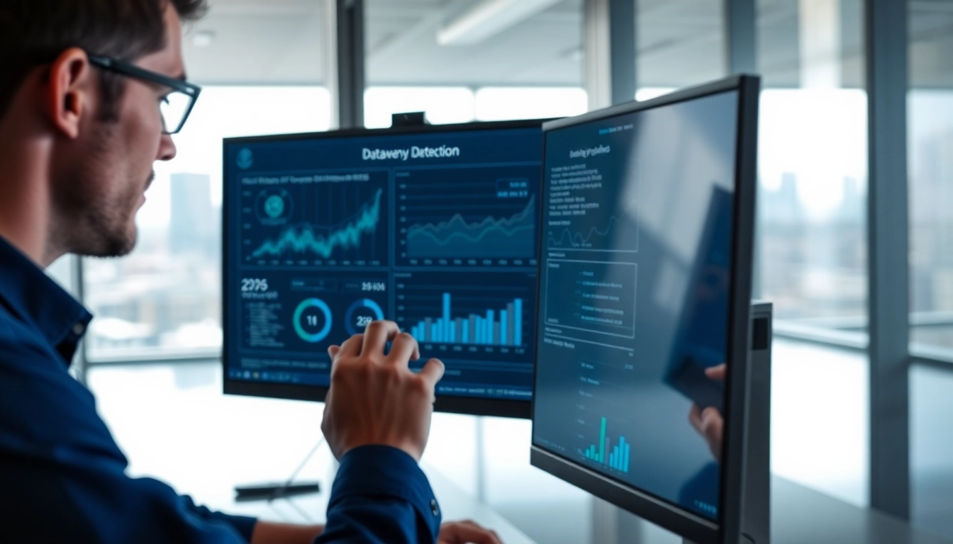 Visual representation of data anomaly detection techniques with charts and graphs.