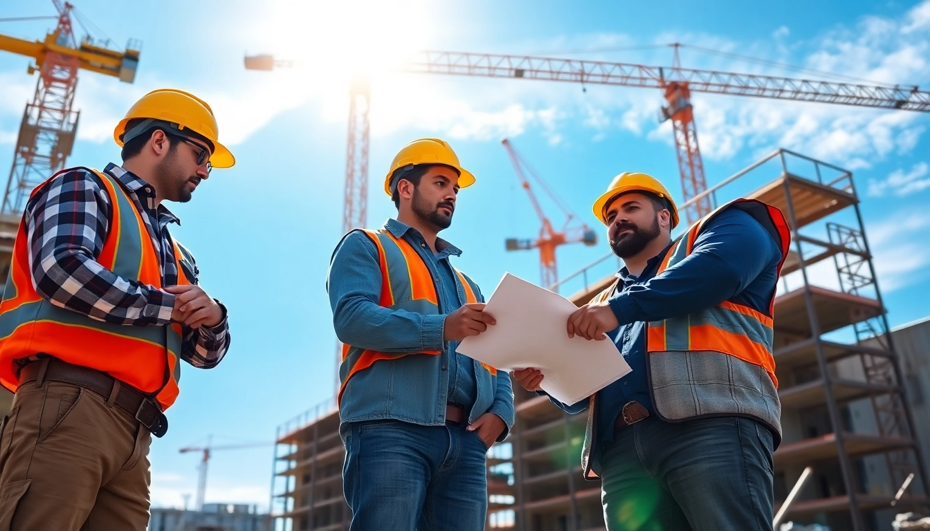 New Jersey General Contractor overseeing an active construction project with teamwork and safety in focus.