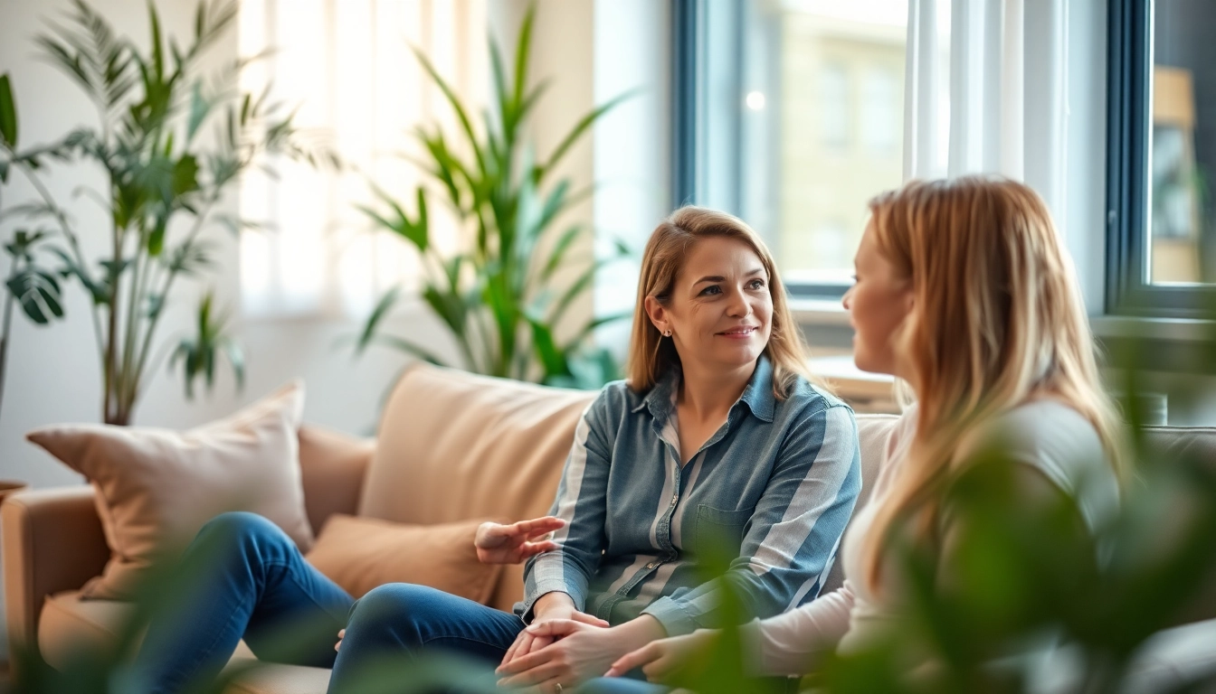 Engaging relationship coach helping clients navigate personal challenges in a serene setting.